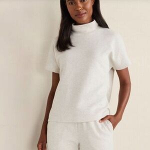 NWT Haven Well Within Cotton Blend Ottoman Rib Mock Neck Top